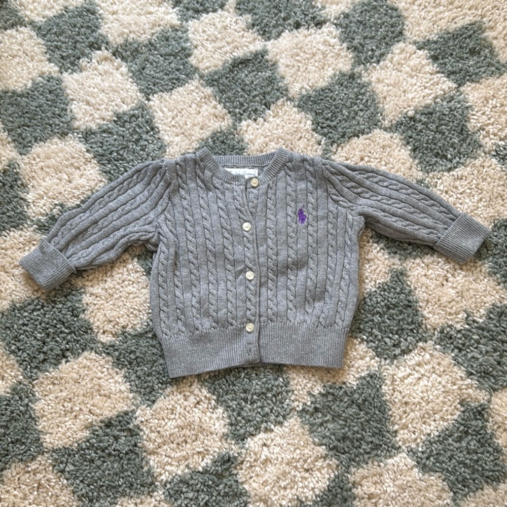 Ralph Lauren Gray Cable Knit Sweater